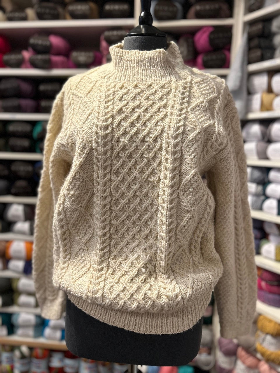 Pre-Loved Aran High Neck Jumper 0126